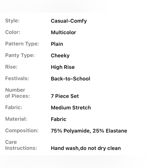 SHEIN Underwear & Sleepwear Basics 7pack Plain No Show Panty - Picture 4 of 4